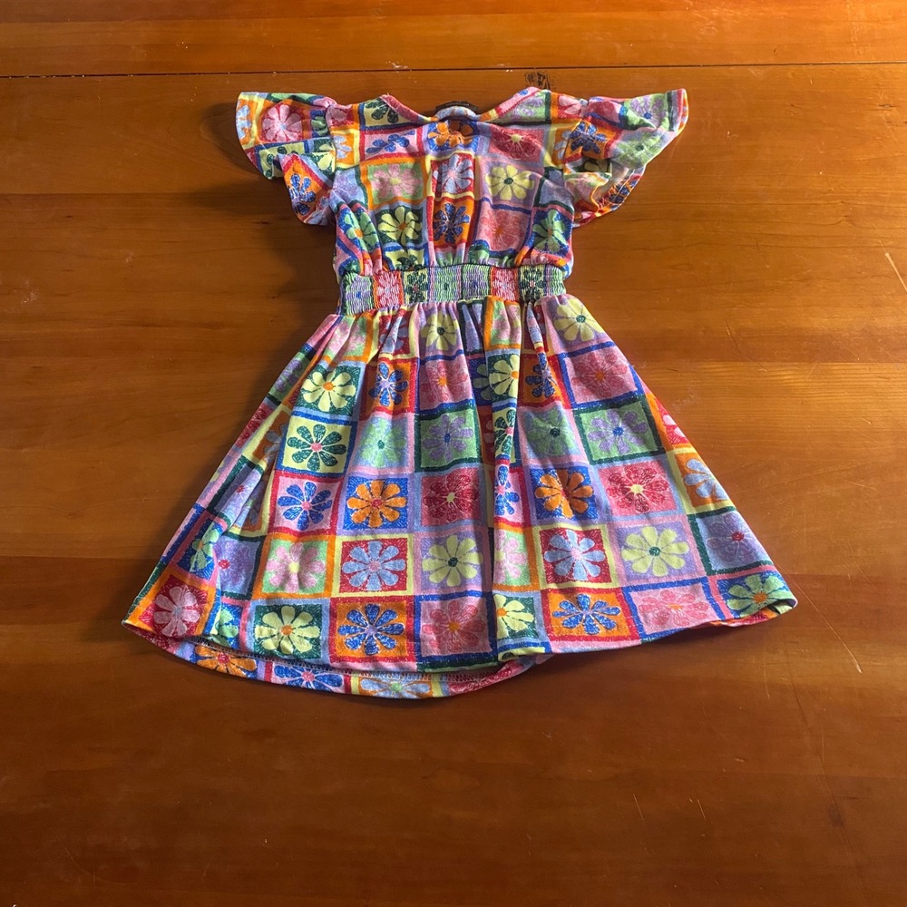 Picapino Floral Patchwork Dress Toddler Multicolor Excellent Flutter SIZE 2T - Picture 4 of 6